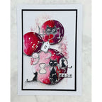 Tracy Evans Boutique Designs Numerical Cats A5 Clear Stamps te36 meow
