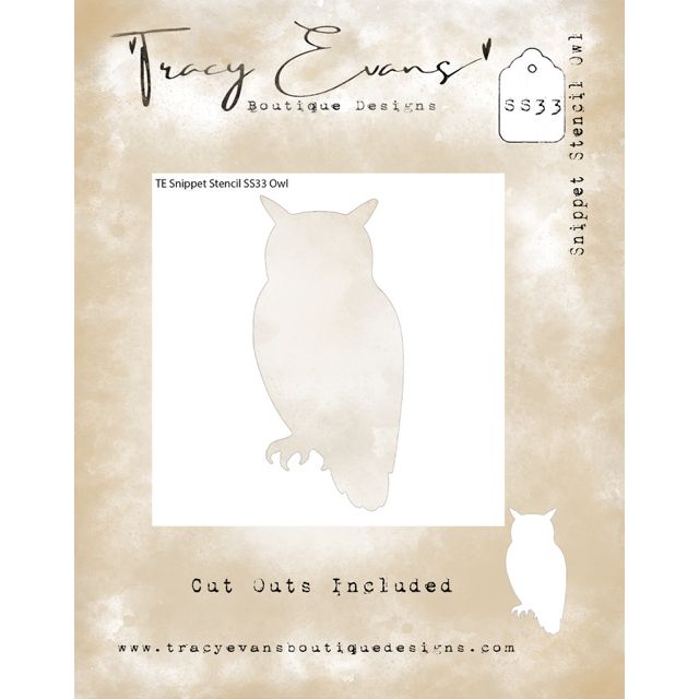Tracy Evans Boutique Designs Owl 4x4 Snippet Stencil ss33