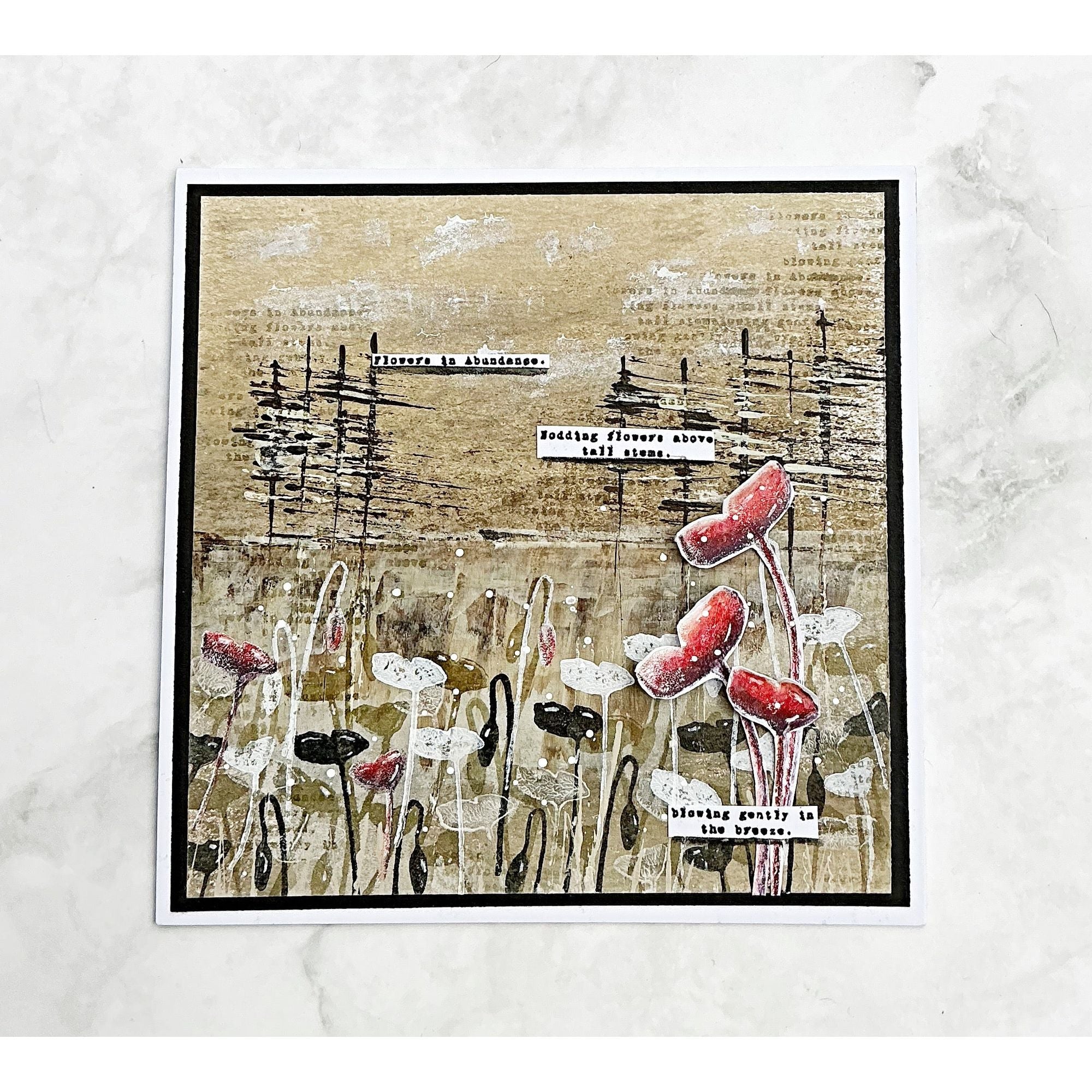 Tracy Evans Boutique Designs Poppy A6 Clear Stamps te39 flowers