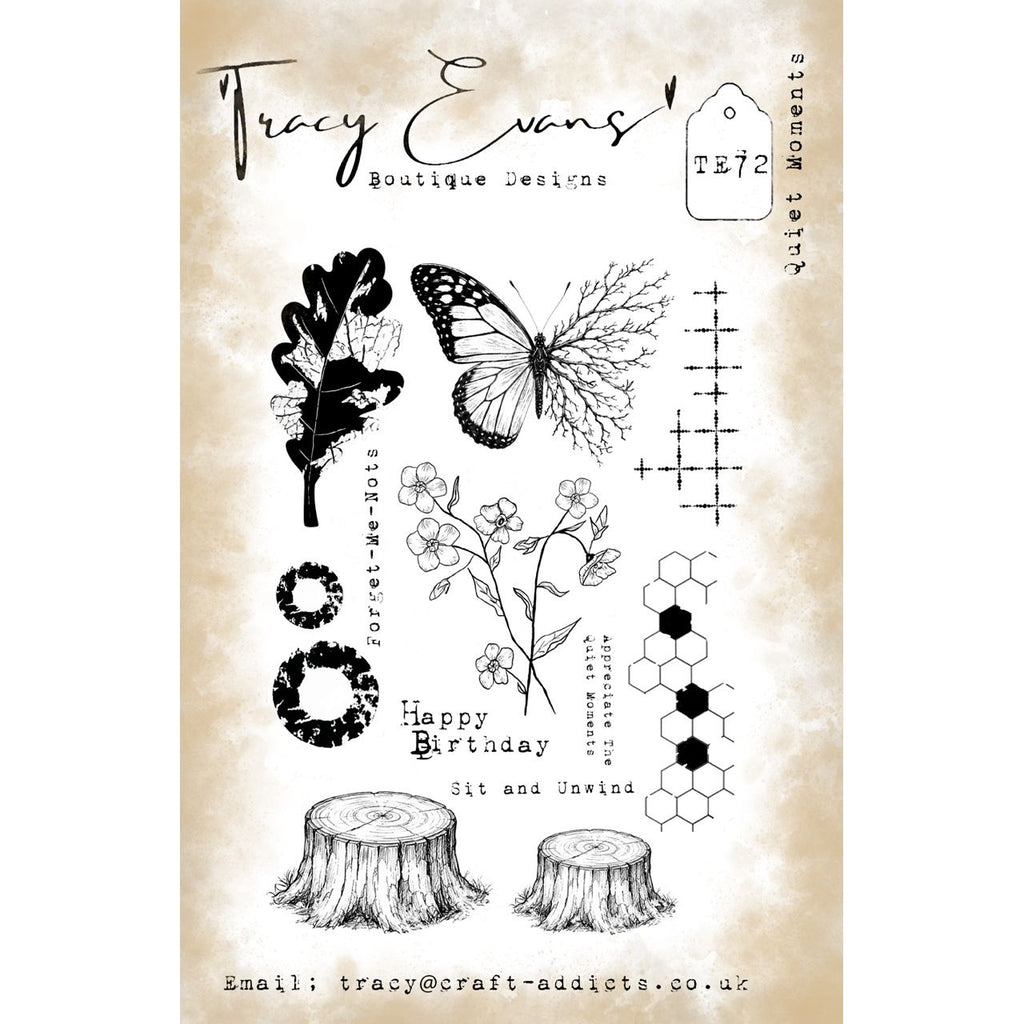 Tracy Evans Boutique Designs Quiet Moments Clear Stamps te72