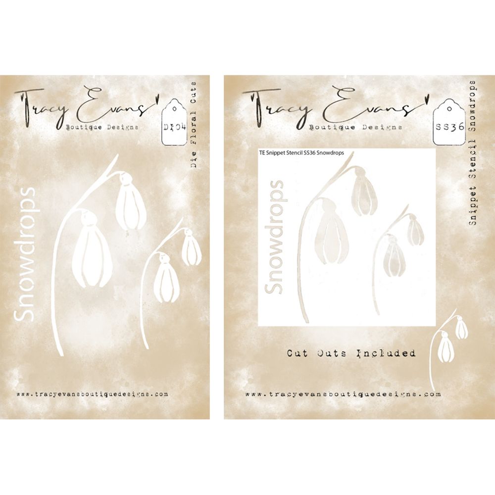 Tracy Evans Boutique Designs Snowdrops Dies and Stencil Bundle