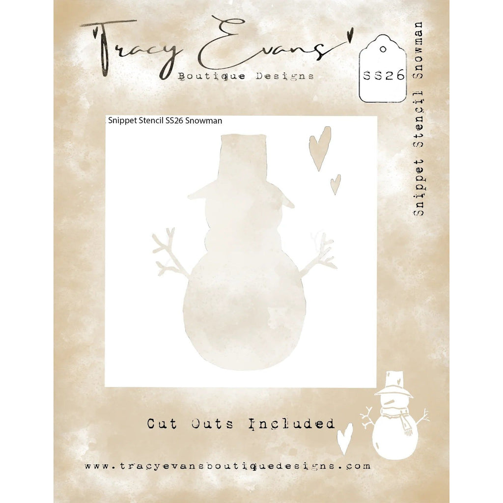 Tracy Evans Boutique Designs Snowman Snippet Stencil ss026