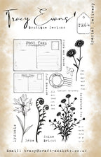 Tracy Evans Boutique Designs Special Delivery A5 Clear Stamp Set te64
