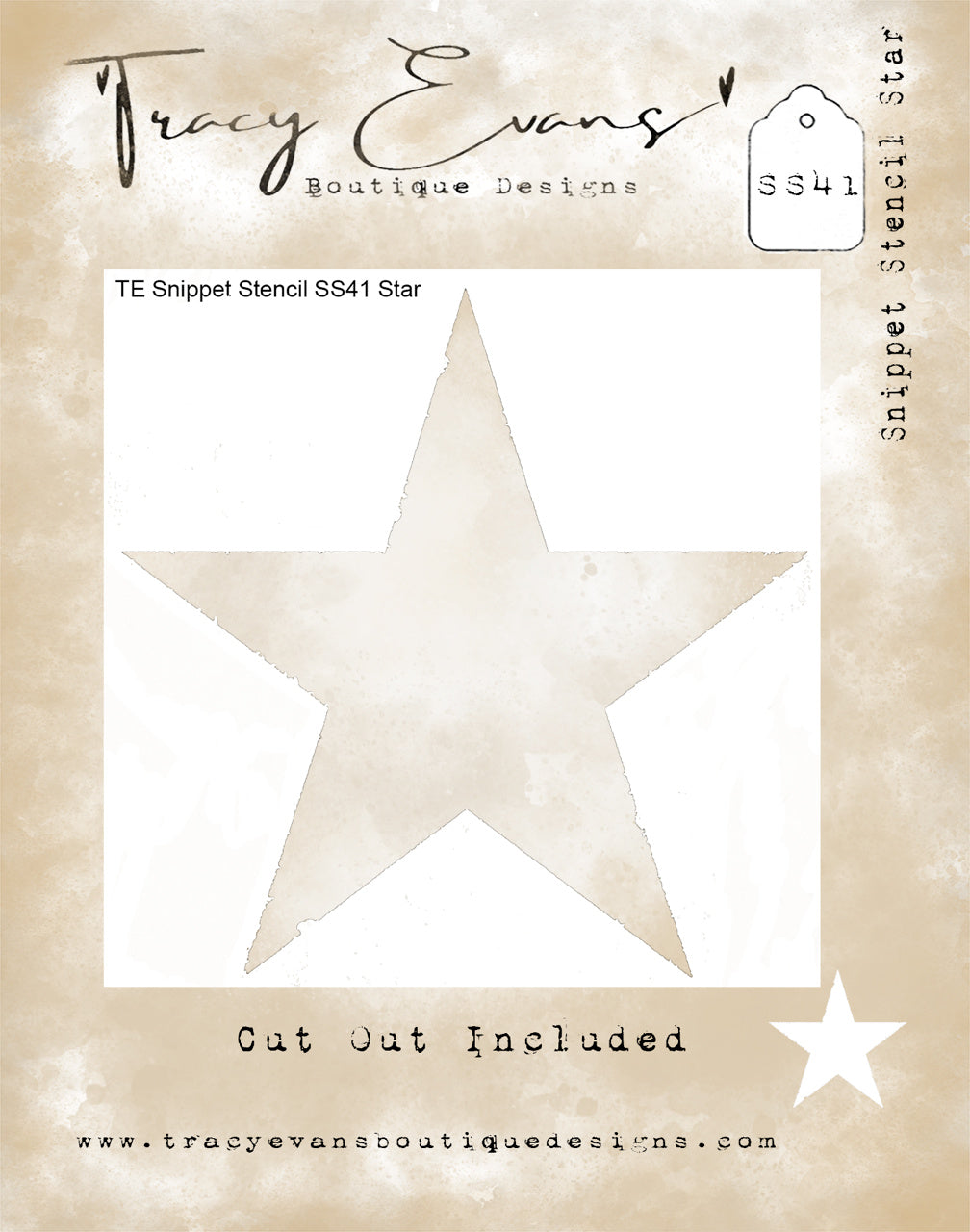 Tracy Evans Boutique Designs Star 4x4 Snippet Stencil ss41