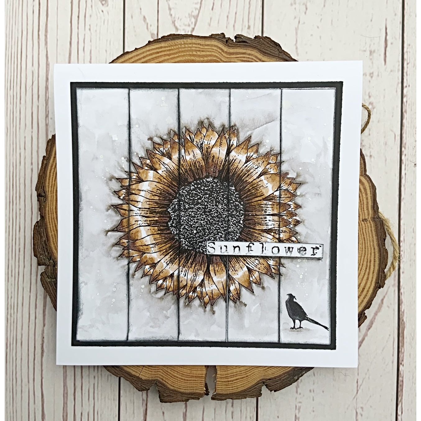 Tracy Evans Boutique Designs Sunflower A6 Clear Stamps te33 bird