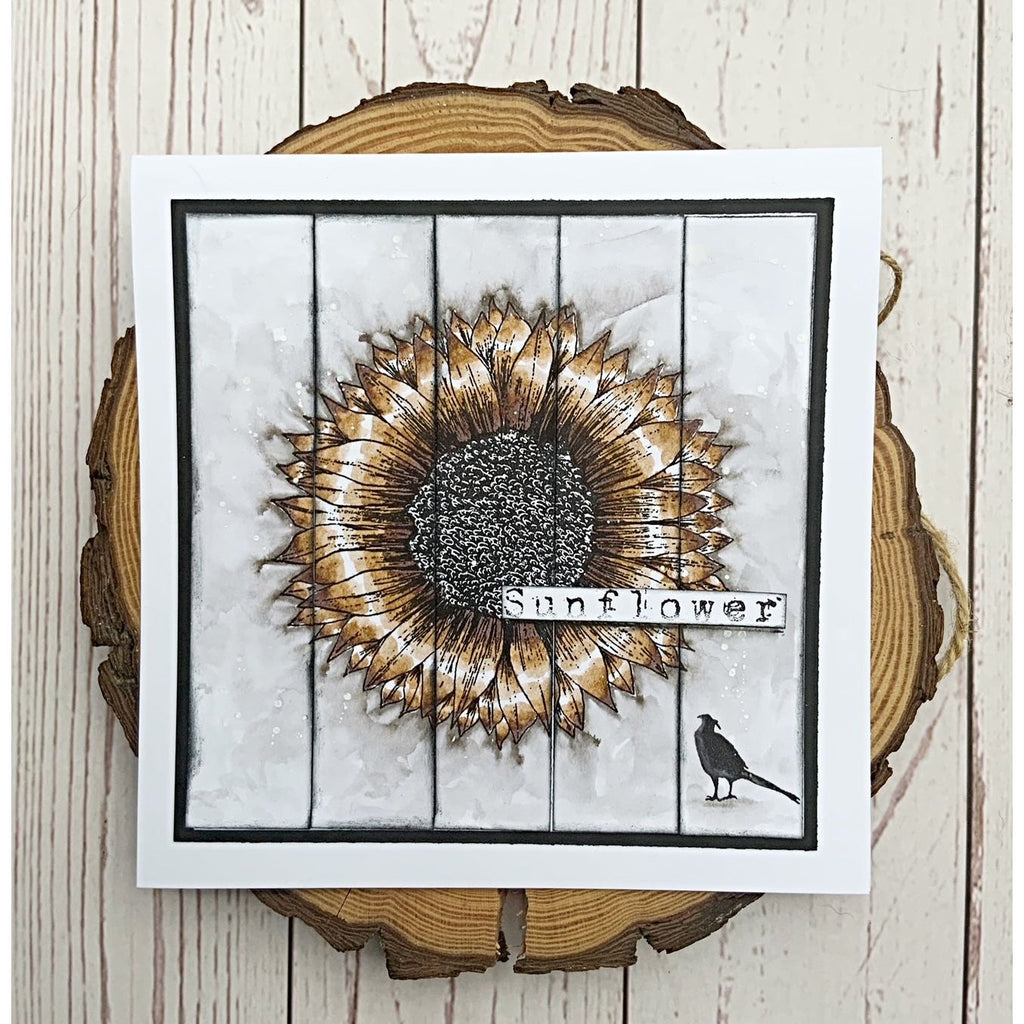 Tracy Evans Boutique Designs Sunflower A6 Clear Stamps te33 bird