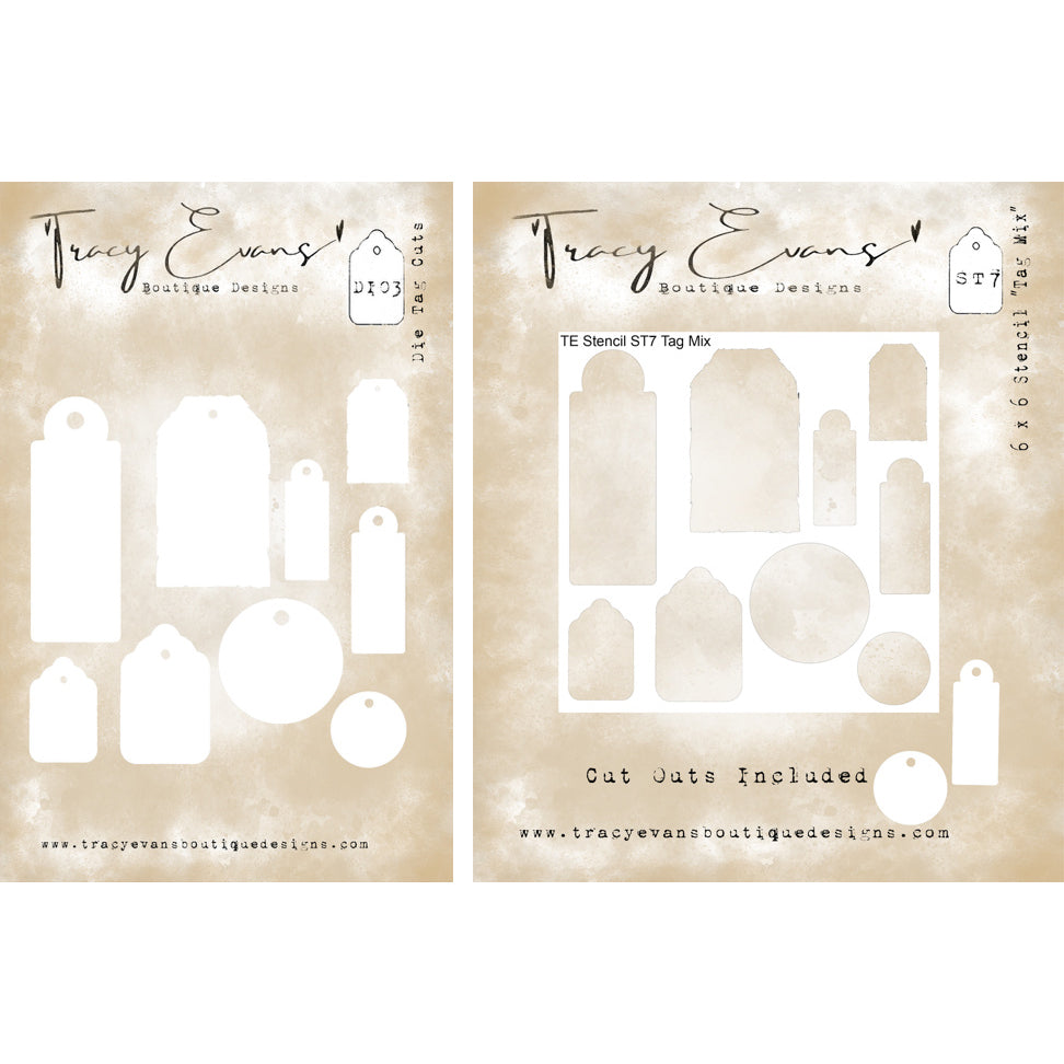 Tracy Evans Boutique Designs Tag Die and Stencil Bundle