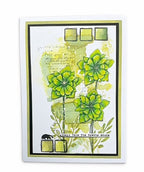 Tracy Evans Boutique Designs Take the Scenic Route A6 Clear Stamps te68 green flowers squares card