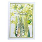 Tracy Evans Boutique Designs Tall Trees 4x4 Snippet Stencil ss44 green stars and trees christmas card