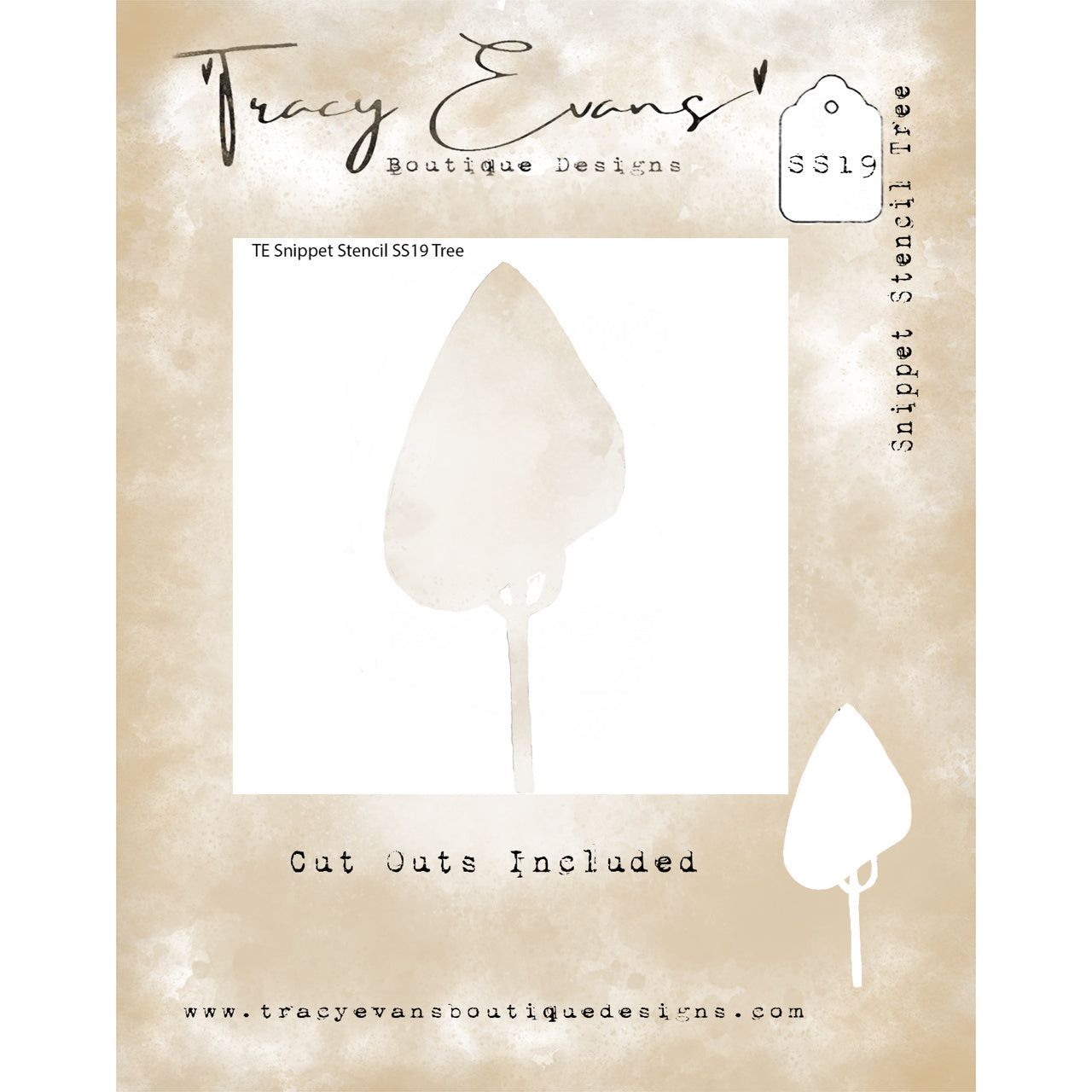 Tracy Evans Boutique Designs Tree Snippet Stencil ss19