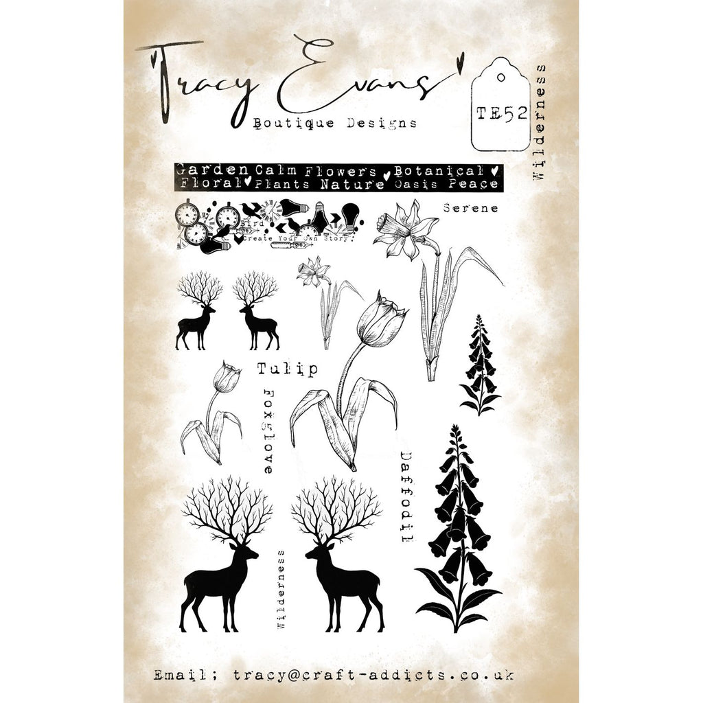 Tracy Evans Boutique Designs Wilderness A5 Clear Stamps te52
