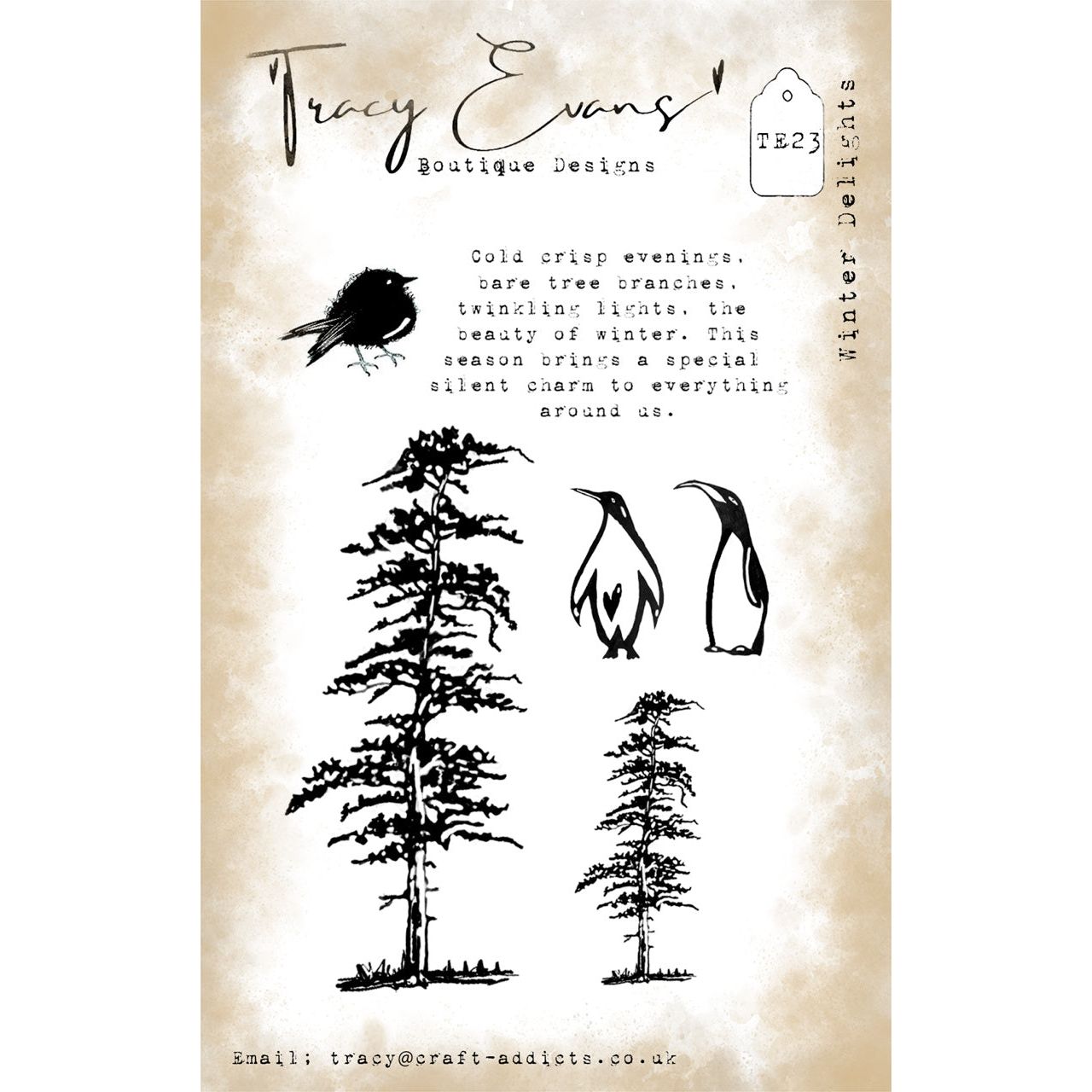 Tracy Evans Boutique Designs Winter Delights A7 Clear Stamps te23