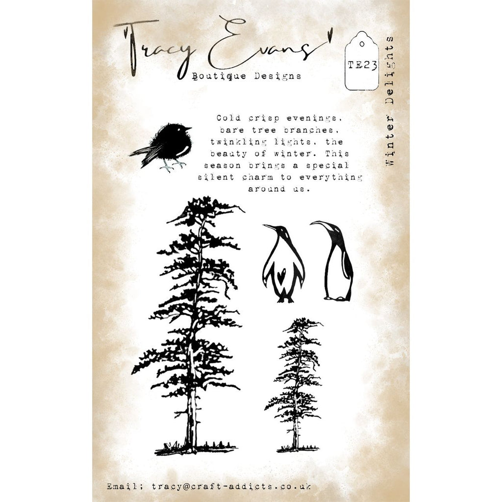 Tracy Evans Boutique Designs Winter Delights A7 Clear Stamps te23
