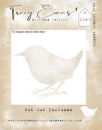 Tracy Evans Boutique Designs Wren 4x4 Snippet Stencil ss40
