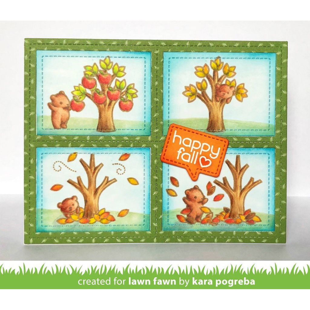 Lawn Fawn Foursquare Backdrop Landscape Custom Craft Dies lf2064 Happy Fall