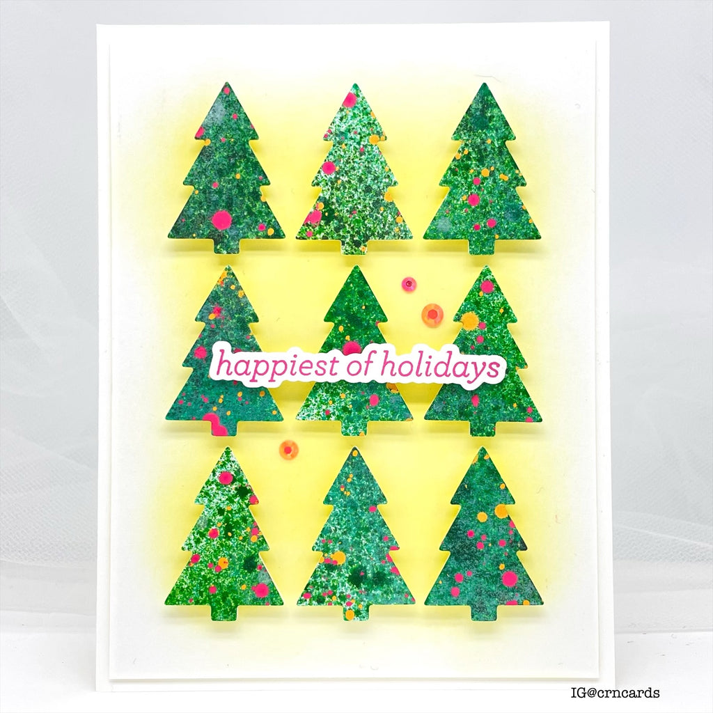 CZ Design Stamps and Dies Tree Plate Greetings Bundle set1104tp And Everything Nice Christmas Card