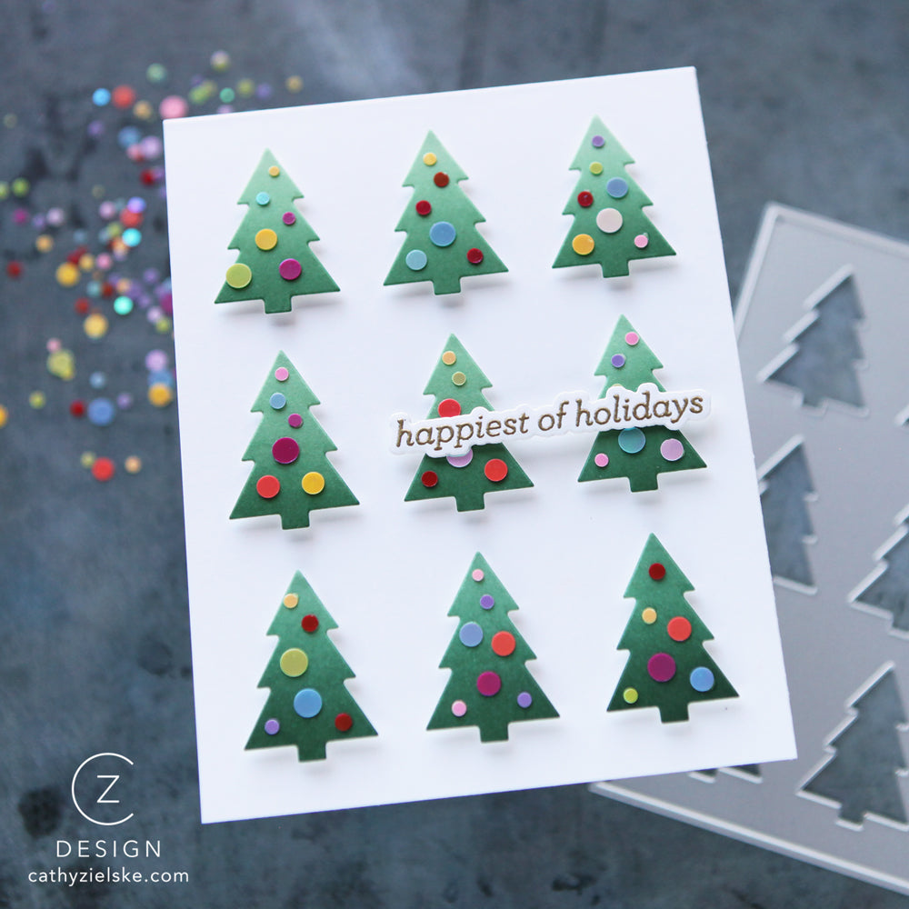 CZ Design Tree Plate Greetings Wafer Dies czd287c And Everything Nice Christmas Card | color-code:ALT02