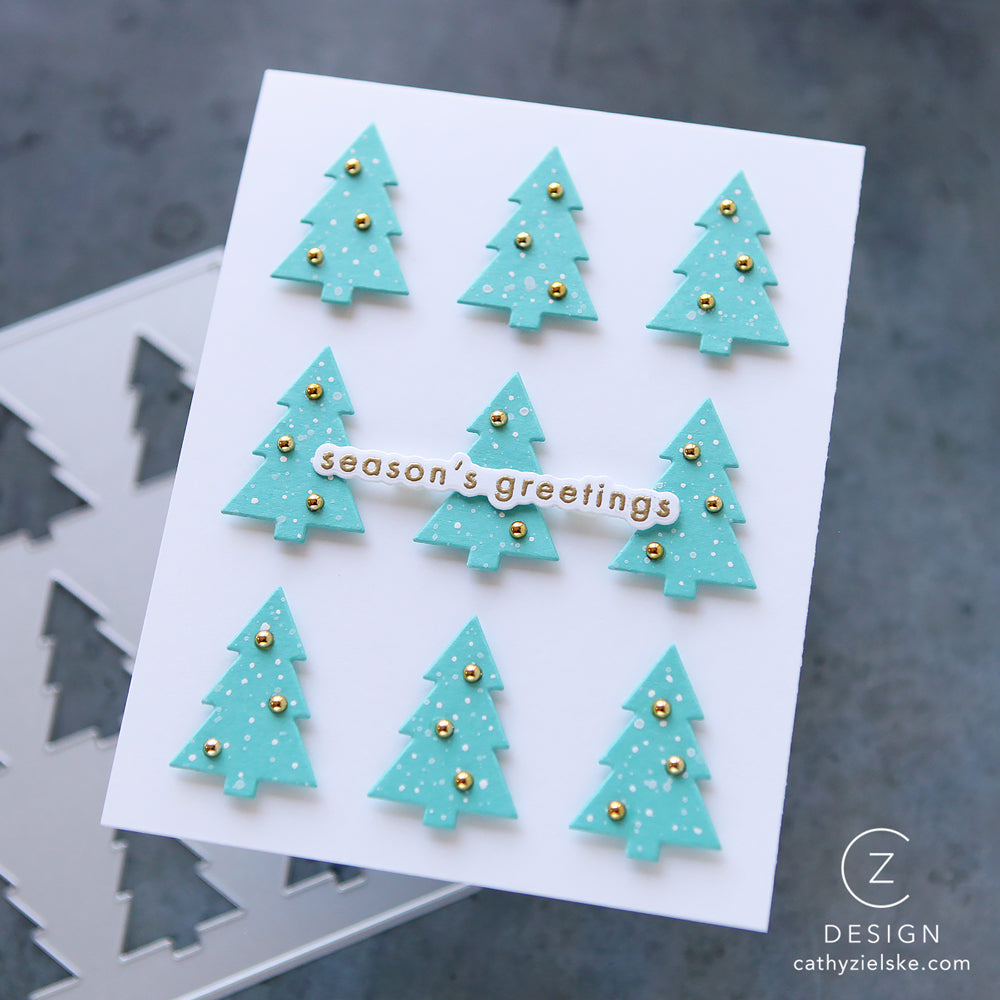 CZ Design Stamps and Dies Tree Plate Greetings set1103tp And Everything Nice Christmas Card | color-code:ALT02