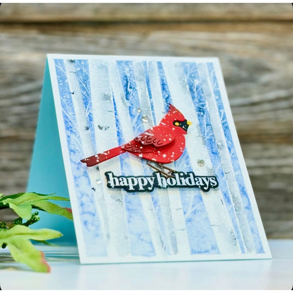 CZ Design Stamps and Dies Tree Plate Greetings set1103tp And Everything Nice Christmas Card