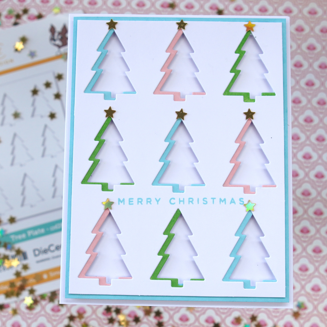 CZ Design Tree Plate Wafer Die czd286c And Everything Nice Holiday Card