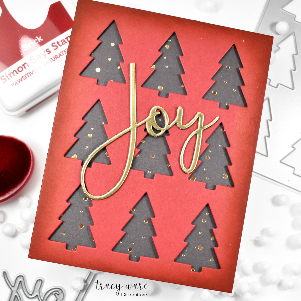 CZ Design Tree Plate Wafer Die czd286c And Everything Nice Holiday Card