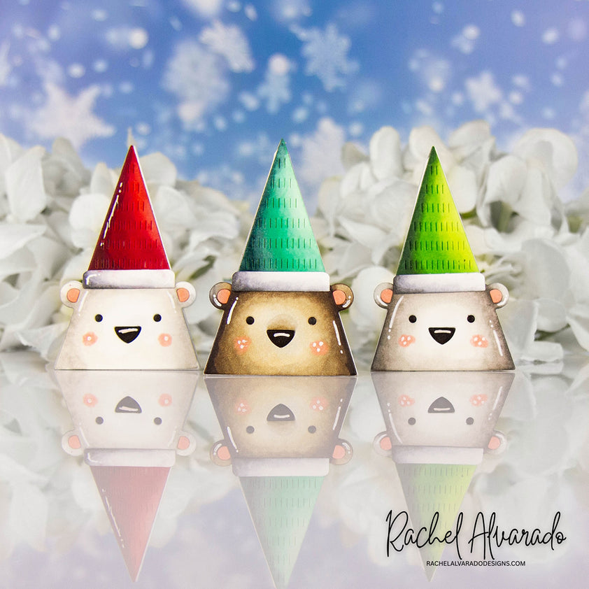 Simon Says Stamp Triangle Bear Wafer Dies s1048 And Everything Nice