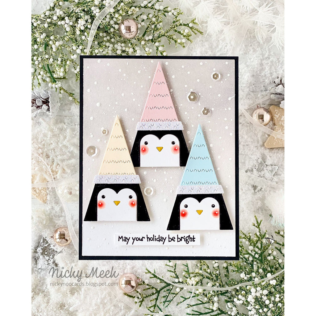 Simon Says Stamp Triangle Penguin Wafer Die s1057 And Everything Nice Christmas Card