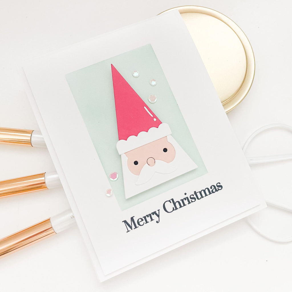 Simon Says Stamp Triangle Santa Wafer Die s1056 And Everything Nice Christmas Card