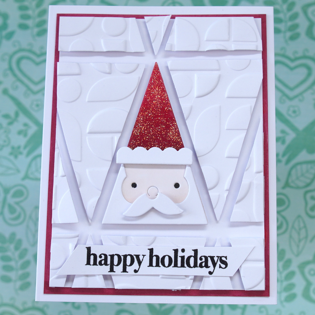 Simon Says Stamp Triangle Santa Wafer Die s1056 And Everything Nice Christmas Card