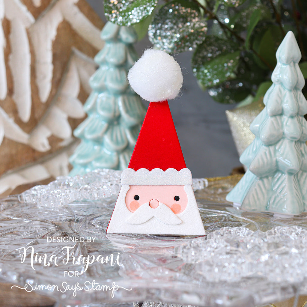 Simon Says Stamp Triangle Santa Wafer Die s1056 And Everything Nice Christmas Tag