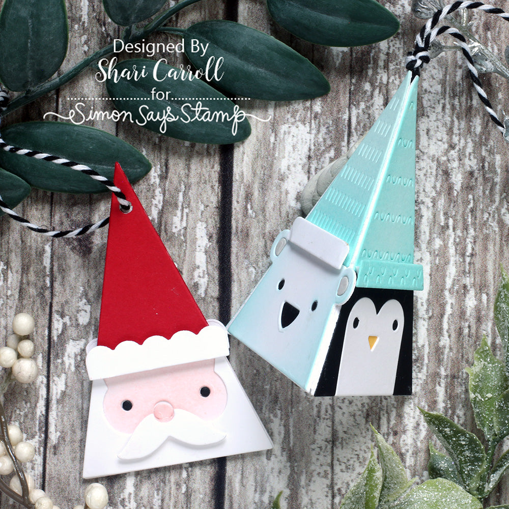 Simon Says Stamp Holiday Triangles Bundle set1109tb And Everything Nice Christmas Tags