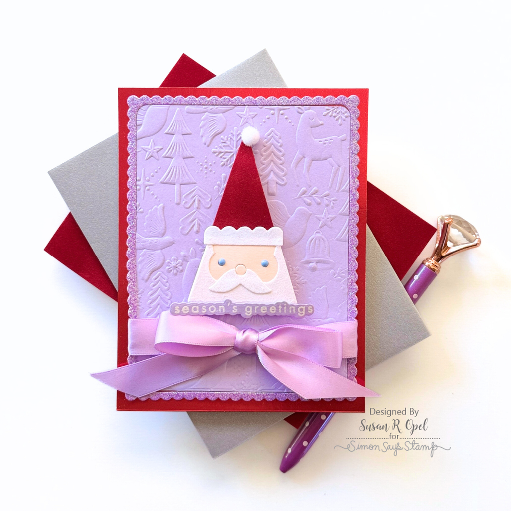 Simon Says Stamp Triangle Santa Wafer Die s1056 And Everything Nice Christmas Card