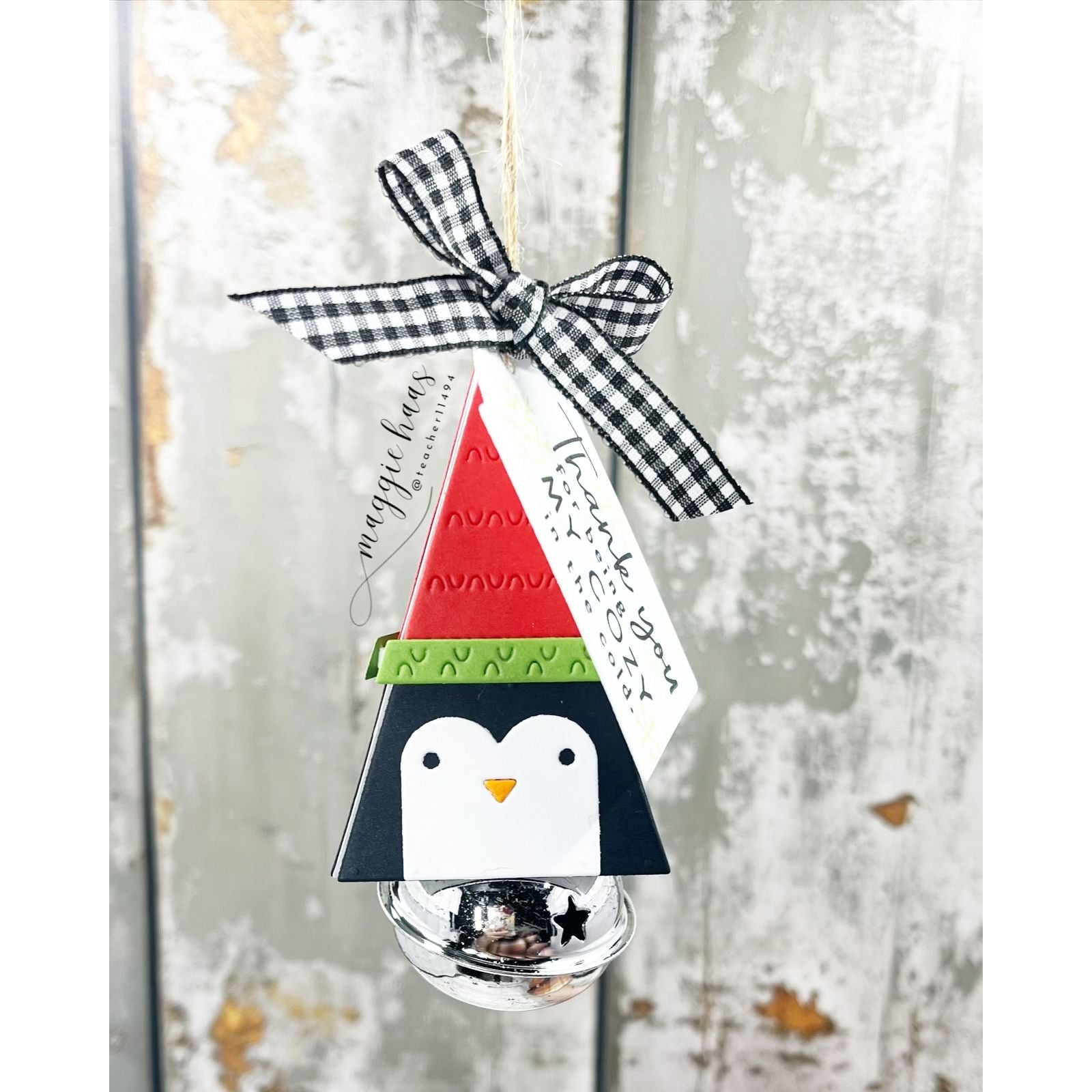 Simon Says Stamp Triangle Tab Wafer Die s1091 And Everything Nice Christmas Ornament