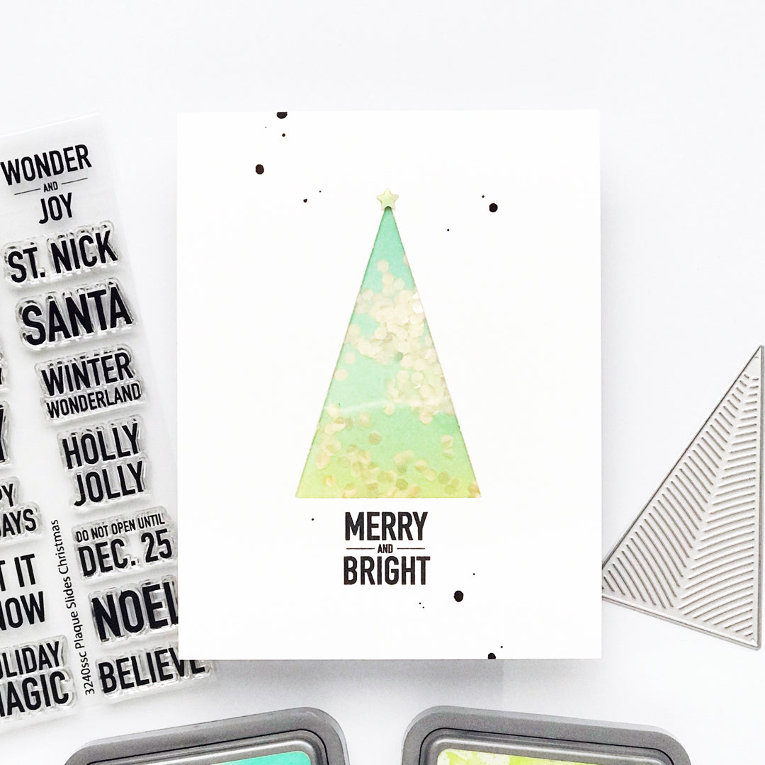 Simon Says Stamp Triangle Whirl Trees Wafer Die s1041 And Everything Nice Christmas Card