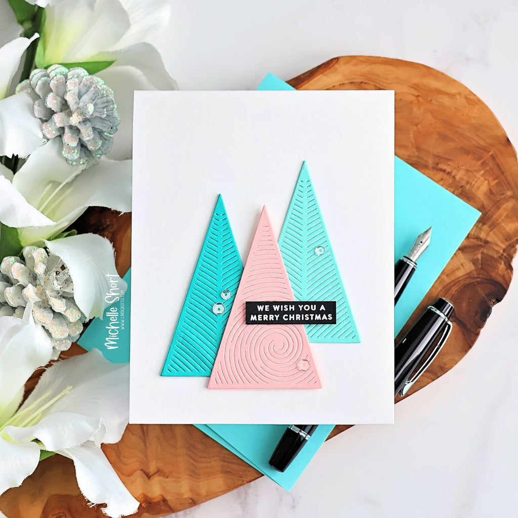 Simon Says Stamp Triangle Whirl Trees Wafer Die s1041 And Everything Nice Christmas Card | color-code:ALT03