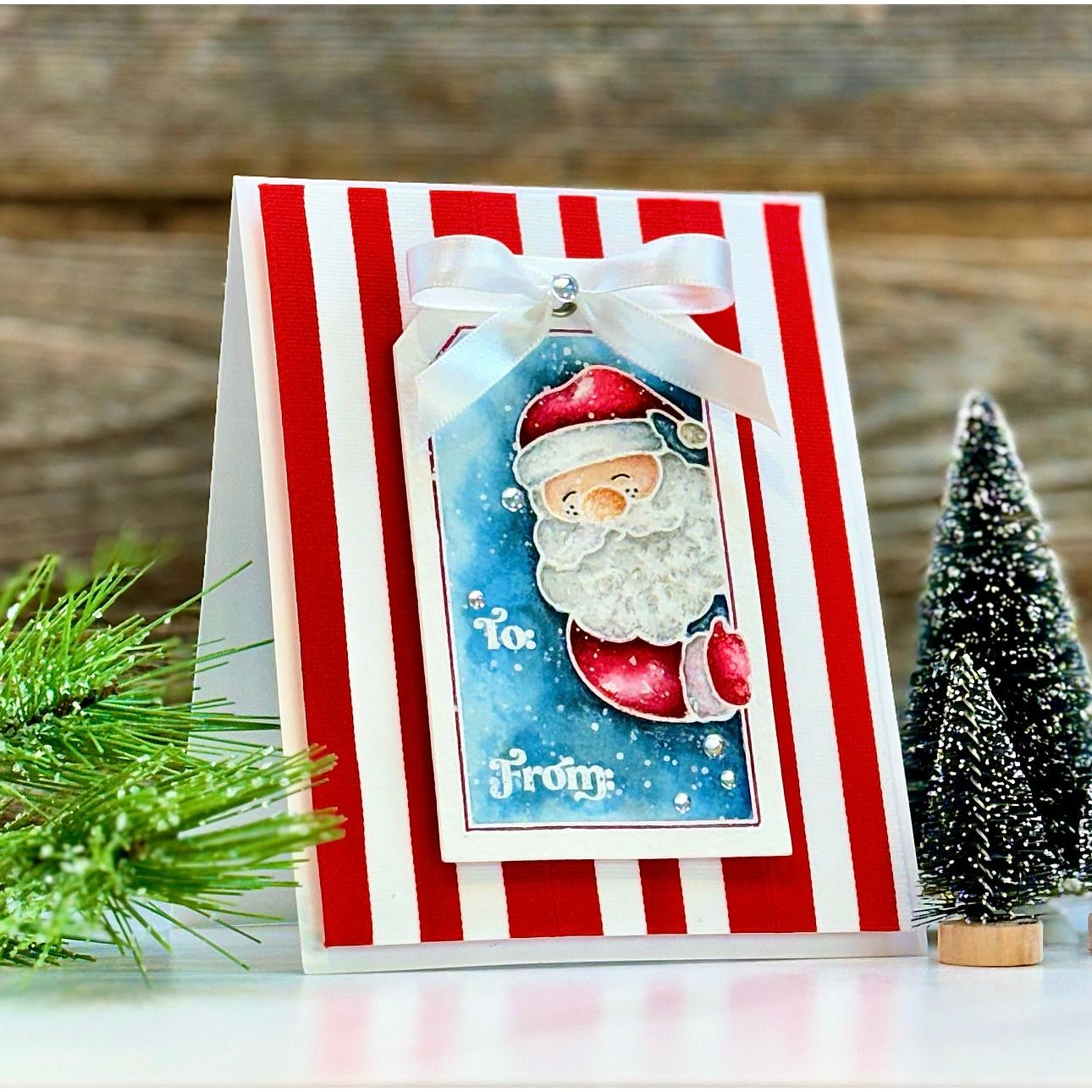 Simon Says Clear Stamps Trim A Tag 2000ssc Christmas Card