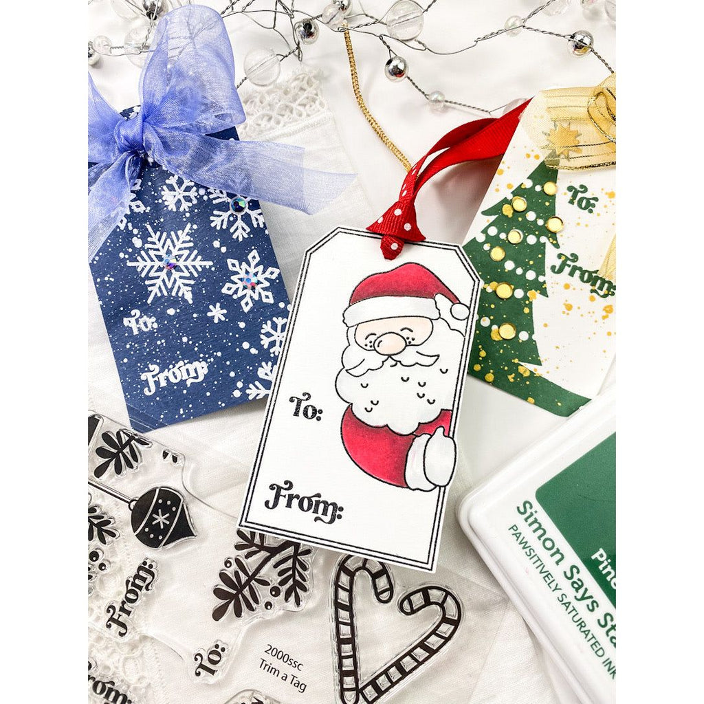 Simon Says Clear Stamps Trim A Tag 2000ssc Christmas Tags