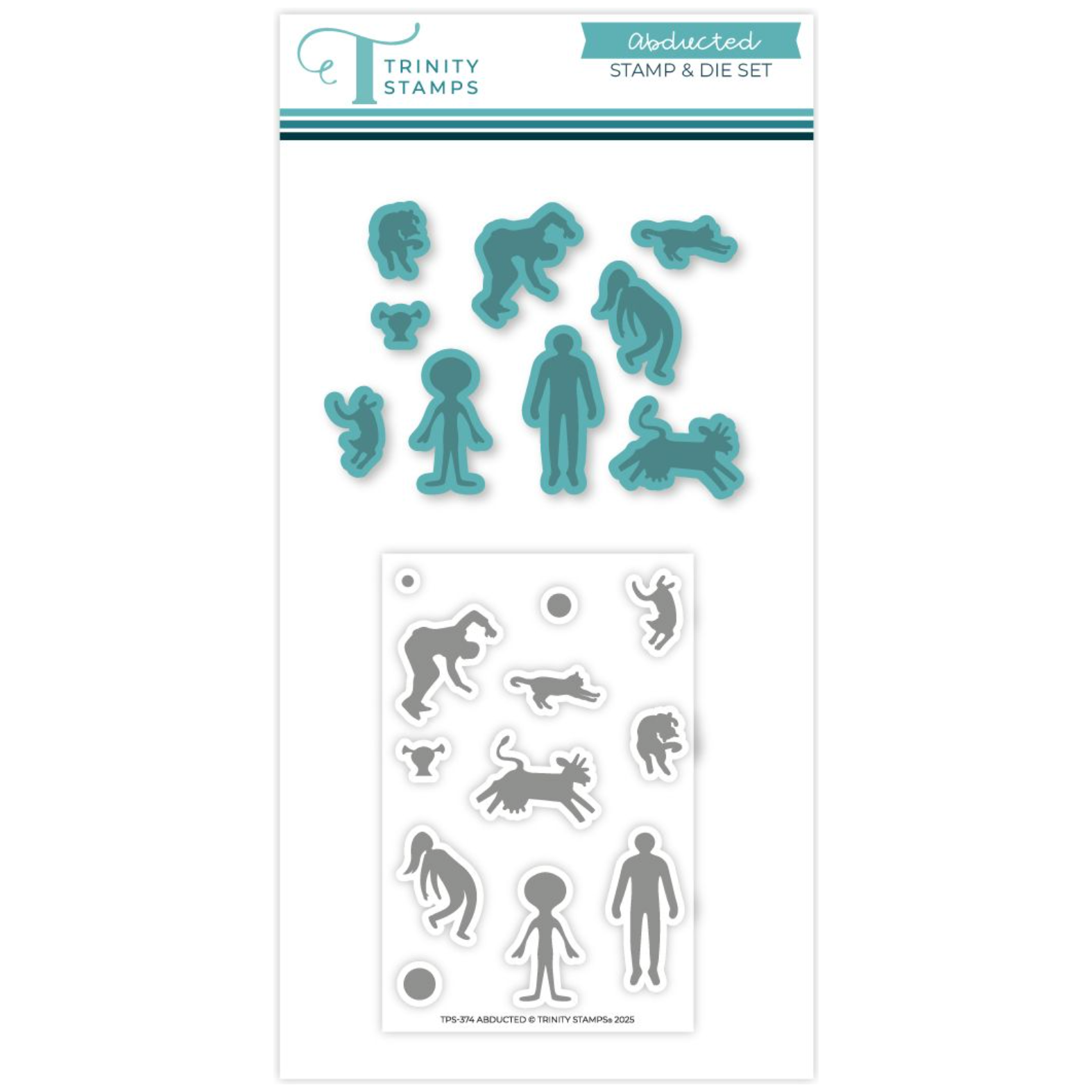 Trinity Stamps Abducted Clear Stamp and Die Set tps-374