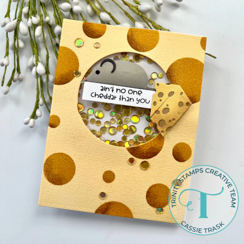 Trinity Stamps Brie-lliant Sentiments Clear Stamp Set tps-368 cheddar