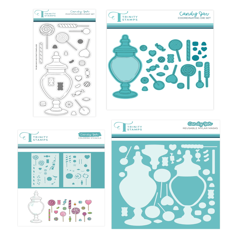 Trinity Stamps Candy Jar Stamp Die and Stencils Bundle