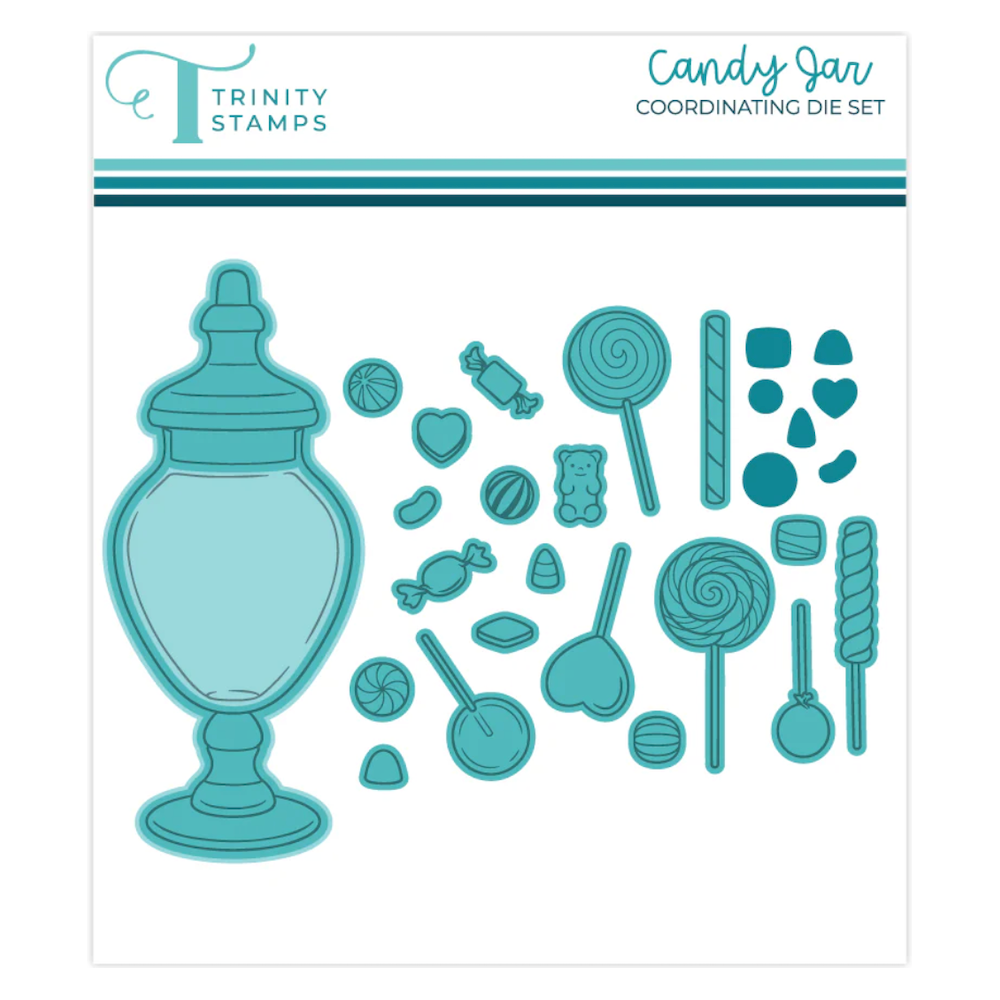 Trinity Stamps Candy Jar Stamp Die and Stencils Bundle gummy