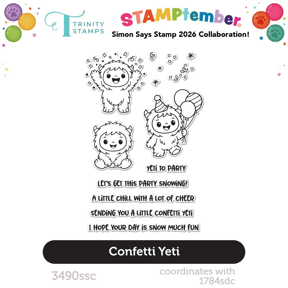 Trinity Stamps Confetti Yeti STAMPtember Exclusive Stamps 3490ssc