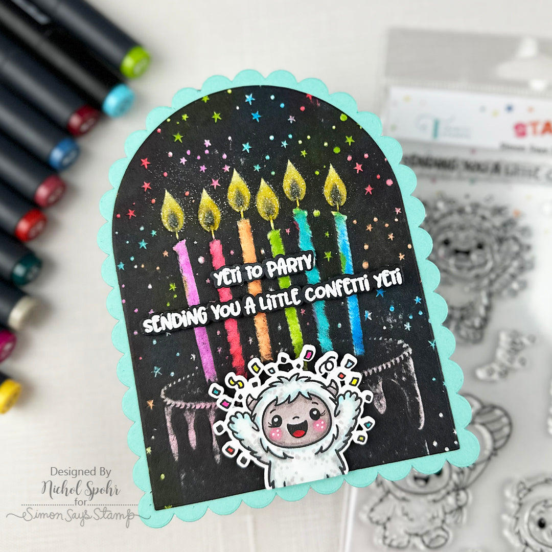 Trinity Stamps Confetti Yeti STAMPtember Exclusive Stamps and Dies Cute Yeti with Birthday Cake Card | color-code:ALT01
