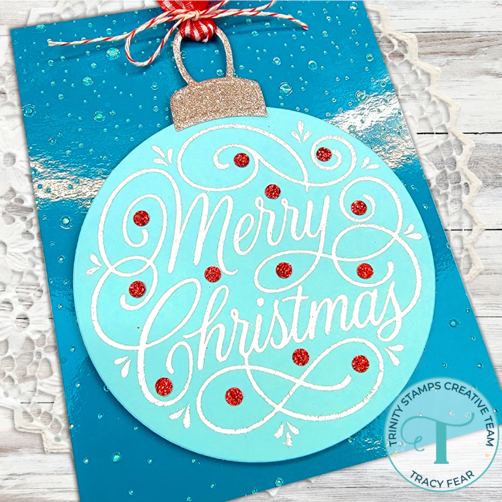 Trinity Stamps Flourished Christmas Clear Stamp Set tps-392 blue