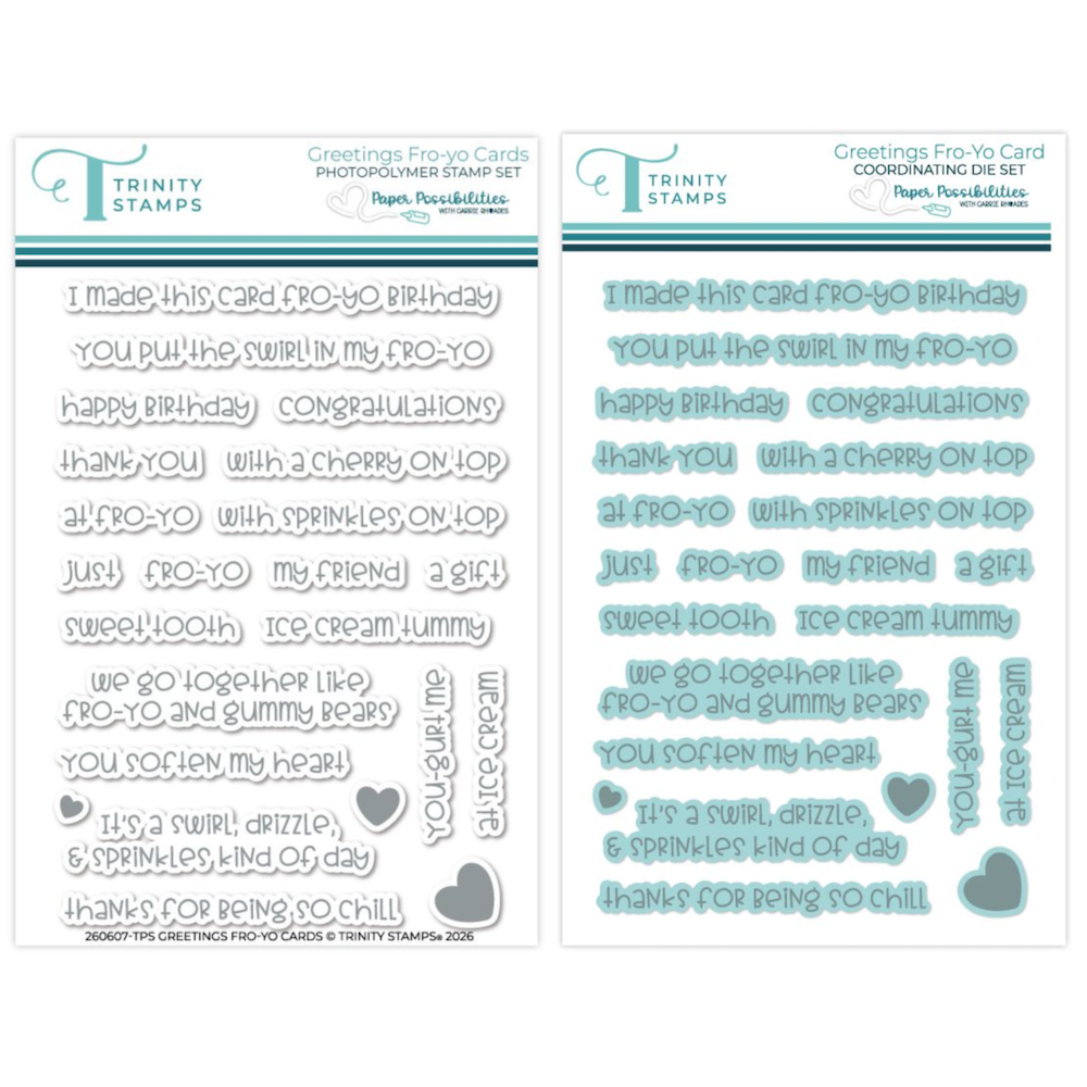 Trinity Stamps Fro-Yo Cards Stamps and Dies Bundle image