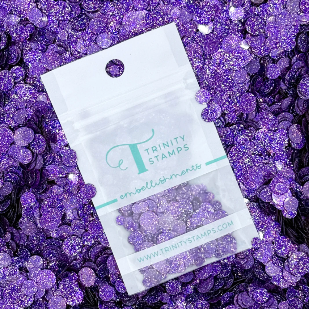 Trinity Stamps Grape Sparkle Spots Flat Confetti Embellishment Mix emb-0244