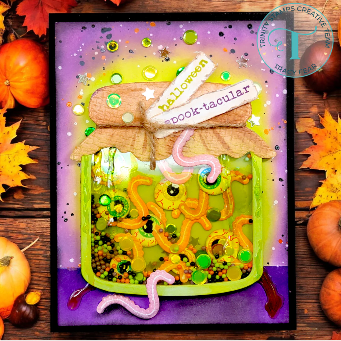 Trinity Stamps Half Pint Jar Clear Stamp Set tps-346 spook