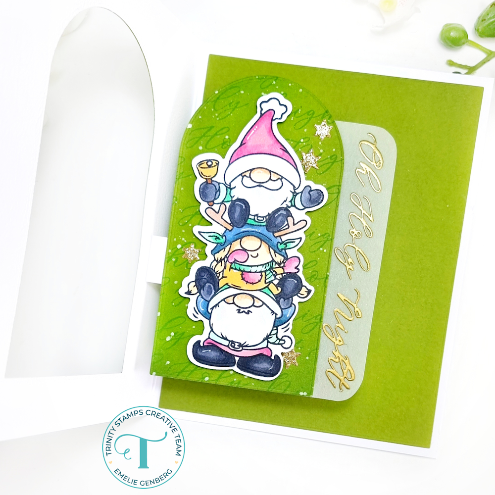 Trinity Stamps Holiday Gnome Stacks Clear Stamp Set tps-358 green