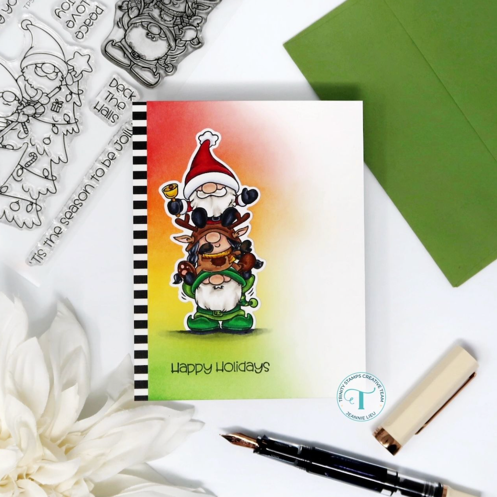 Trinity Stamps Holiday Gnome Stacks Clear Stamp Set tps-358 happy
