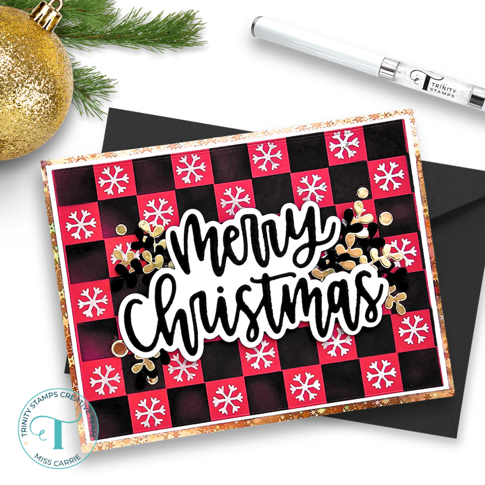 Trinity Stamps Large Christmas Sentiment Die Set tmd-368 snow